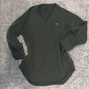 Figs Forest Green V-Neck  Tunic Scrub Top